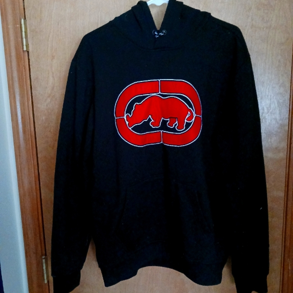 Echo unltd Black hoodie red logo